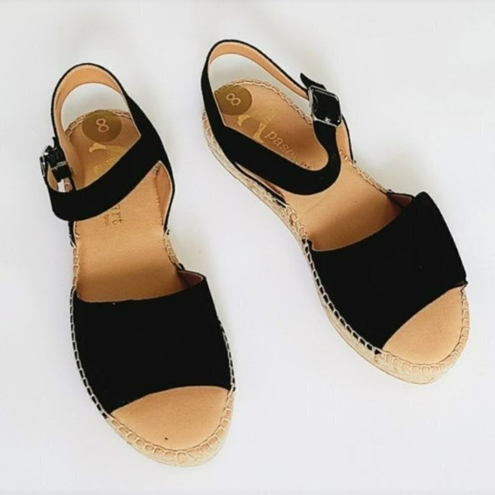 NWT PASEART Spain Leather Suede Flat Espadrille Sandals - Picture 9 of 11